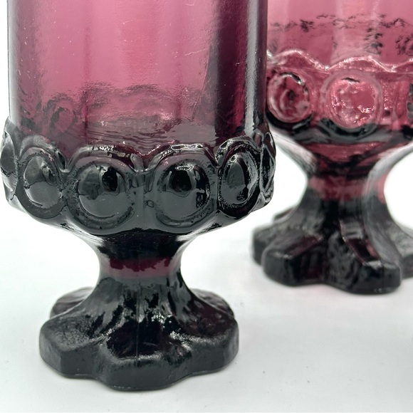 Set of Three 1960’s Tiffin Franciscan Madeira Purple Amethyst Heavy Goblets - Picture 5 of 5